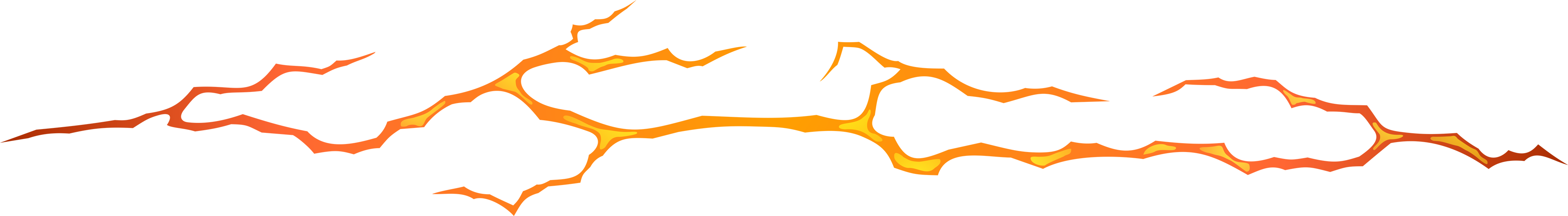 Lava in ground cracks